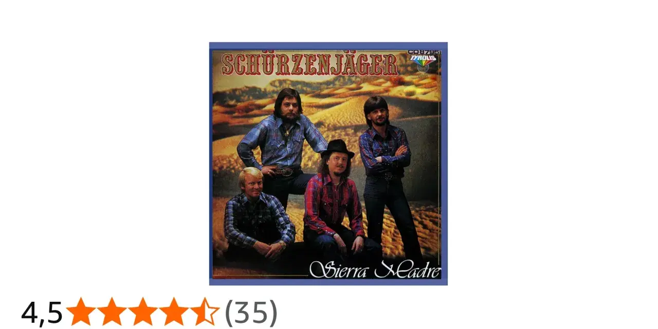 Schürzenjäger posieren vor einer Wüstenlandschaft, Albumcover "Sierra Madre".