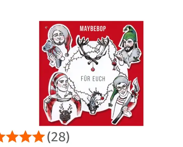 Maybebop "Für euch": Vier Männer als Elfen mit Weihnachtsmotiv.