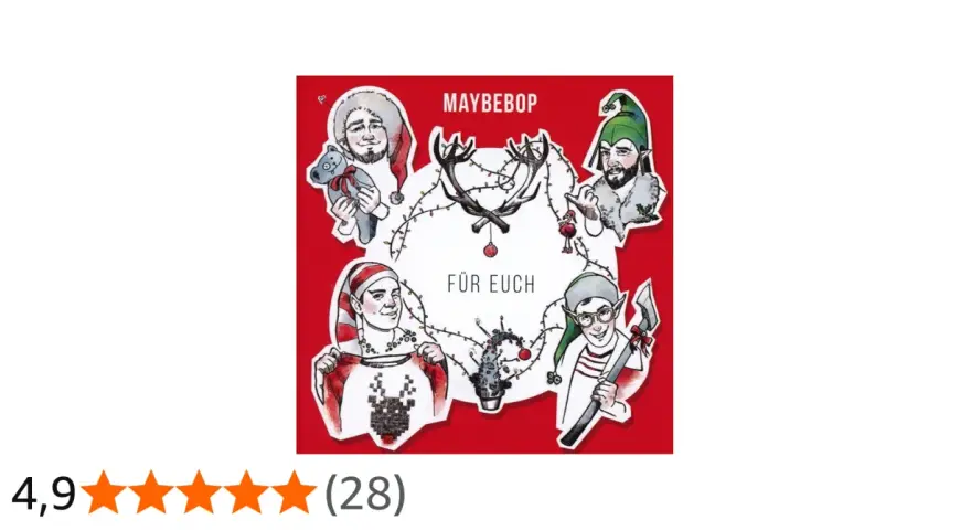 Maybebop "Für euch": Vier Männer als Elfen mit Weihnachtsmotiv.
